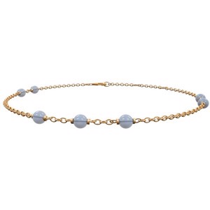 Nordahl Jewellery - SWEETS52 armbånd m. 7 blå kalcedon 829 009-3